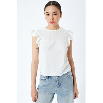 Tricou cu maneci cu volane
