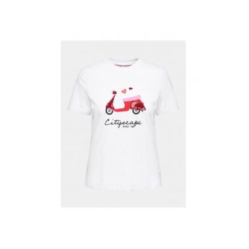 Tricou dama -  303602994 - Bumbac - XS INTL - Alb