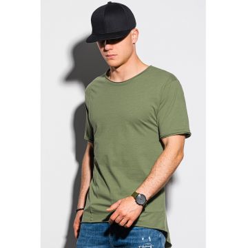 Tricou de bumbac cu decolteu la baza gatului