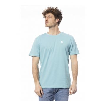 Tricou de bumbac cu decolteu la baza gatului