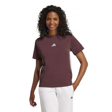 Tricou din bumbac cu decolteu la baza gatului