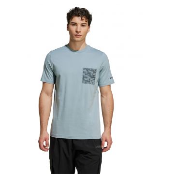Tricou din bumbac cu decolteu la baza gatului pentru drumetii