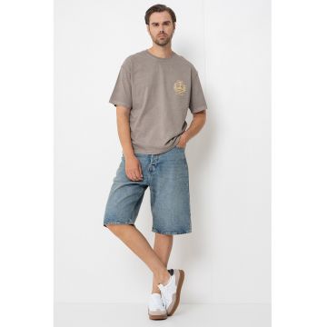 Tricou din bumbac cu imprimeu discret