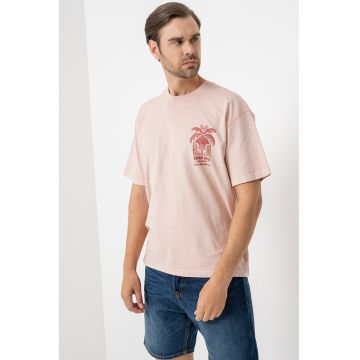 Tricou din bumbac cu imprimeu discret