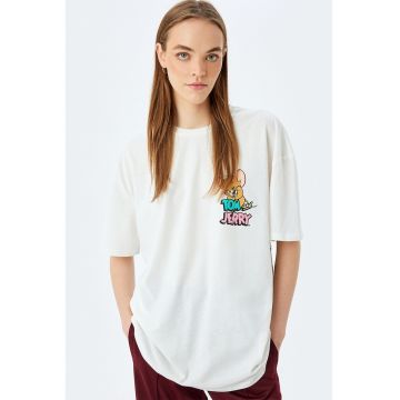 Tricou lejer cu imprimeu cu Tom&Jerry