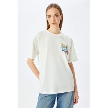 Tricou lejer cu imprimeu pe partea din spate