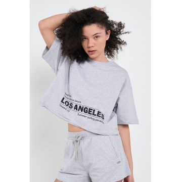 Tricou lejer cu imprimeu text