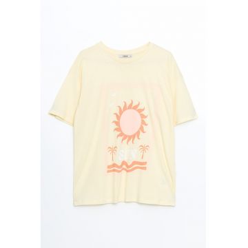 Tricou lejer din bumbac cu imprimeu grafic