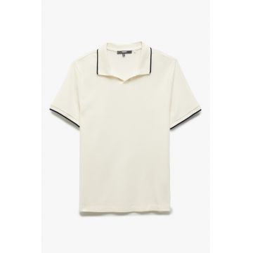 Tricou polo cu detalii contrastante