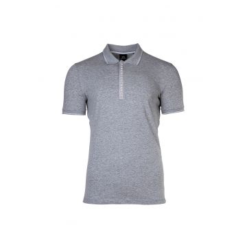 Tricou polo cu fenta cu fermoar
