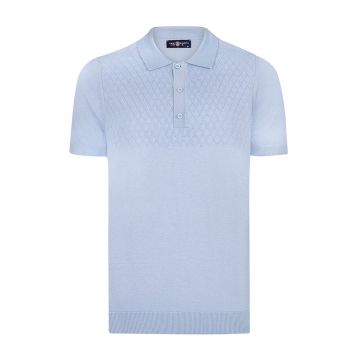 Tricou polo cu terminatii striate