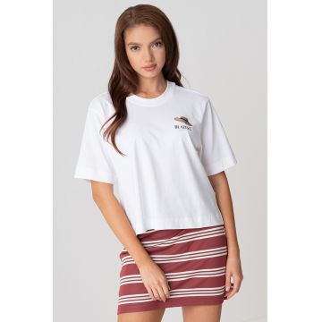Tricou regular fit cu decolteu la baza gatului