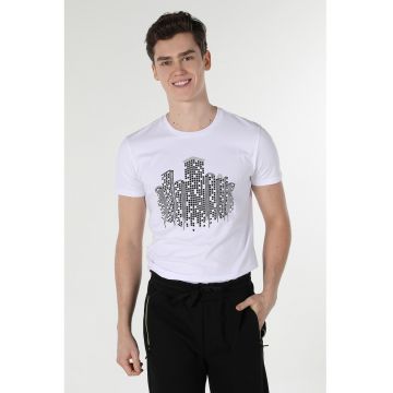 Tricou slim fit cu imprimeu grafic