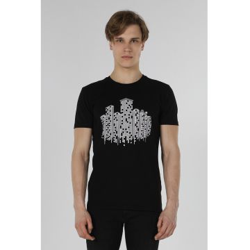 Tricou slim fit cu imprimeu grafic