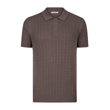 Tricou striat cu guler polo