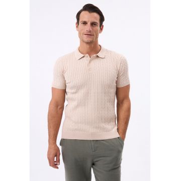 Tricou striat cu guler polo