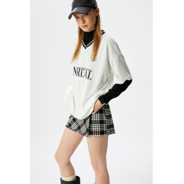 Tricou supradimensionat cu imprimeu text