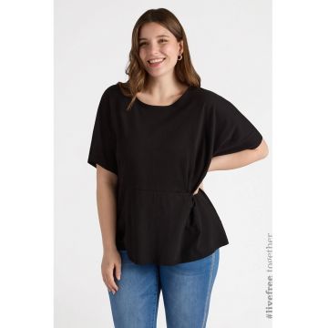 Tricou uni cu decolteu rotund