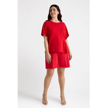 Tricou uni cu decolteu rotund