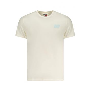 Tommy Jeans Tricou barbati - cu mini imprimeu - Slim Fit - Bej