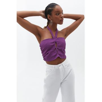 Top crop cu aspect cu volane Vipcut