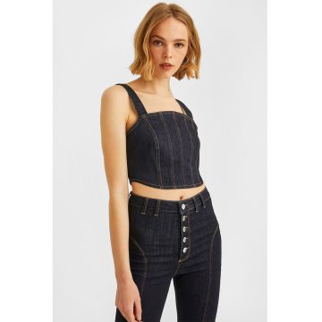 Top crop din denim
