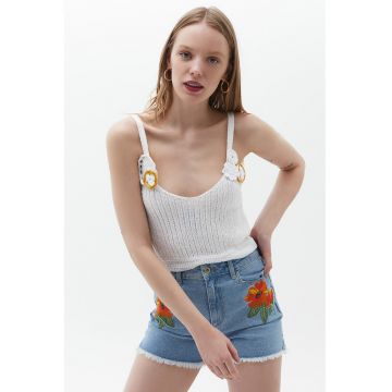 Top crosetat cu decolteu adanc