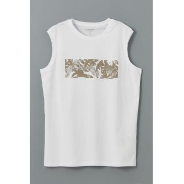 Top de bumbac cu imprimeu tropical