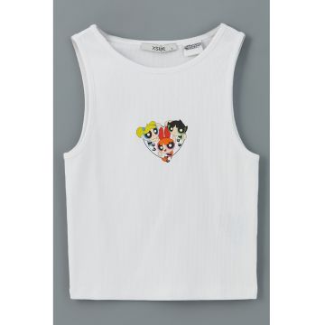 Top din amestec de bumbac cu imprimeu cu desene animate