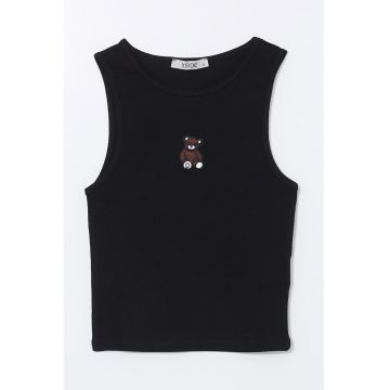 Top slim-fit cu imprimeu