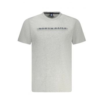 Tricou barbati - cu imprimeu cu text - Regular fit - Gri -