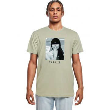 Tricou cu decolteu la baza gatului si imprimeu foto