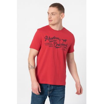Tricou cu decolteu la baza gatului si imprimeu logo Alex 1