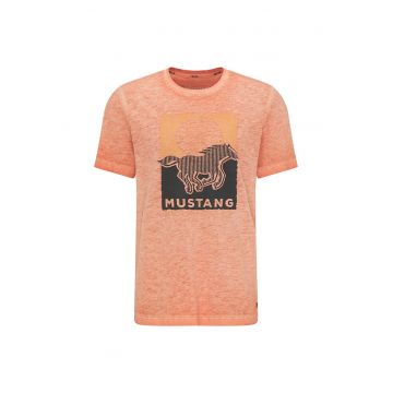 Tricou cu decolteu la baza gatului si logo