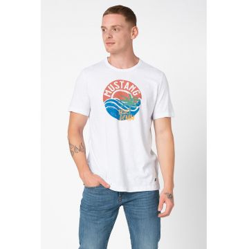 Tricou cu decolteu la baza gatului si logo Alex 7