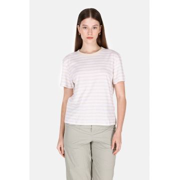 Tricou cu decolteu la baza gatului si model in dungi