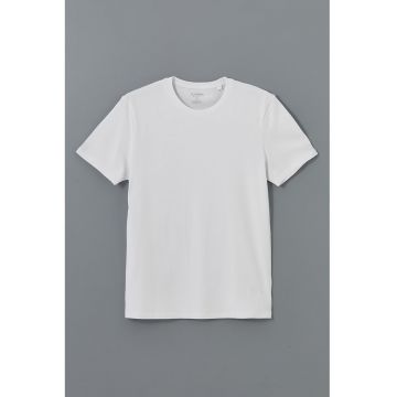 Tricou cu decolteu la baza gatului si model uni