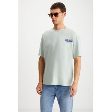 Tricou cu imprimeu si maneci cazute
