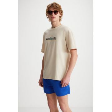 Tricou cu imprimeu si maneci cazute
