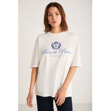 Tricou cu imprimeu text Nephele