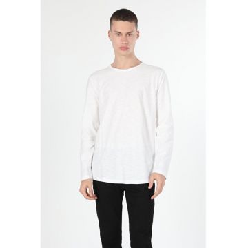 Tricou Cu Maneca Lunga De Barbati Alb Regular Fit
