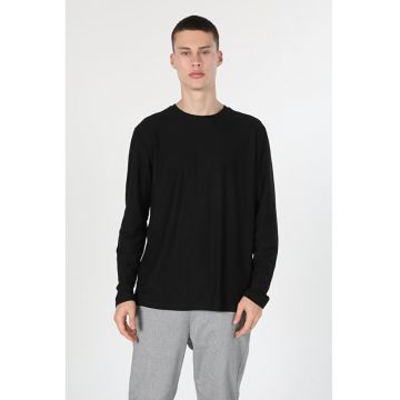 Tricou Cu Maneca Lunga De Barbati Negru -Regular Fit