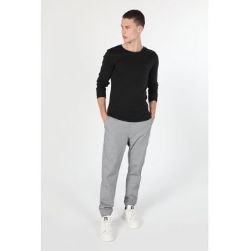Tricou Cu Maneca Lunga De Barbati Negru Slim Fit