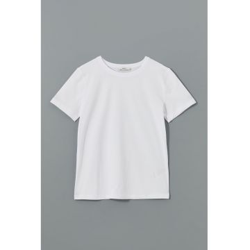 Tricou de bumbac cu decolteu la baza gatului