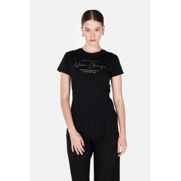Tricou de bumbac cu imprimeu text