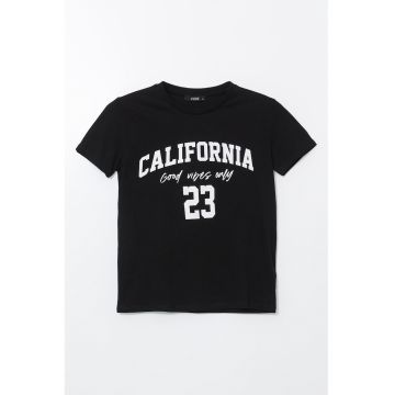 Tricou de bumbac cu imprimeu text