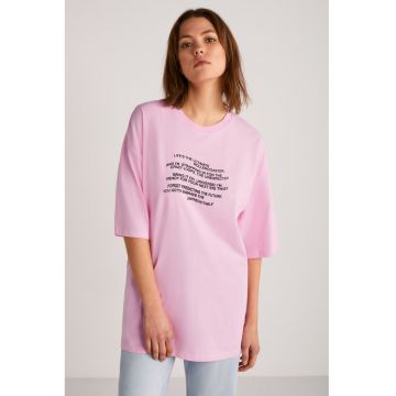 Tricou de bumbac cu imprimeu text