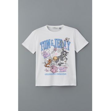 Tricou de bumbac cu imprimeu Tom&Jerry