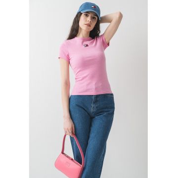 Tricou din amestec de bumbac organic cu logo discret