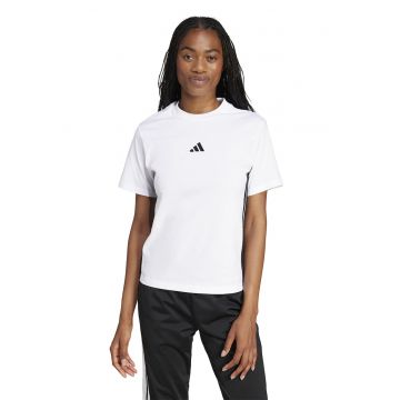 Tricou din bumbac cu decolteu la baza gatului